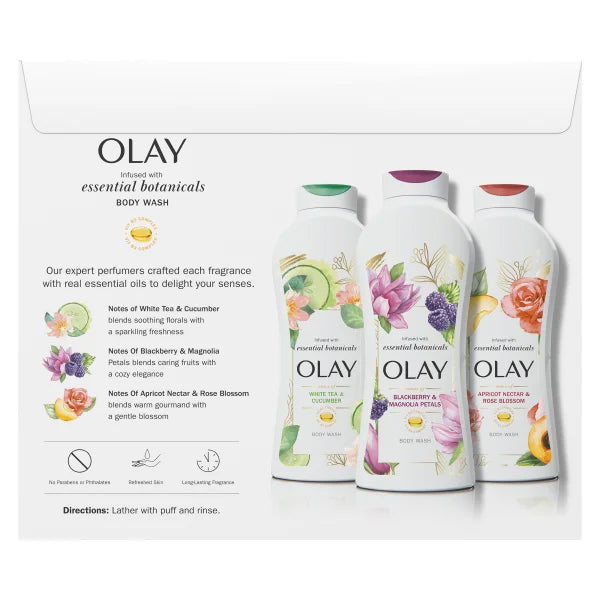 Olay Essential Botanicals Body Wash 23.6 fl oz, 3-pack